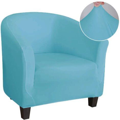 Housse de canapé en soie de lait, housse extensible entièrement enveloppante pour fauteuil individuel (bleu ciel)