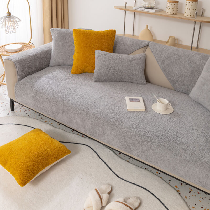 Sinbinta - Housse de canapé en Velours 1 2 3 4 Places, Housse de canapé Douce en Forme de l, jeté de canapé antidérapant,Housse de canapé d'angle,