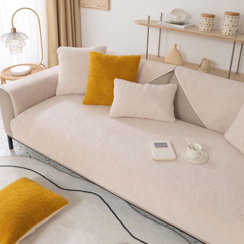 Sinbinta - Housse de canapé en Velours 1 2 3 4 Places, Housse de canapé Douce en Forme de l, jeté de canapé antidérapant,Housse de canapé d'angle,