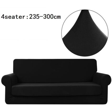Housse de canapé - ENSEMBLE CANAPES - 4 places - Polyester - Noir - Design contemporain