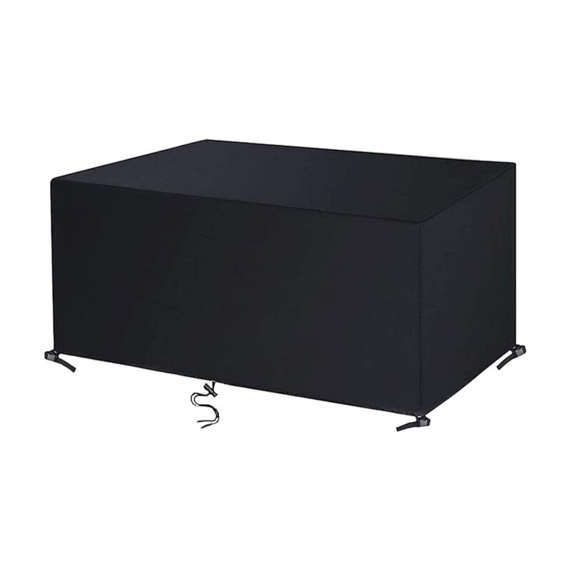 Housse Salon de Jardin 200x160x80cm Noir 420D Oxford Housse Table de Jardin Rectangulaire Protection Bache Table de Jardin Mobilier Extérieur