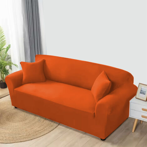 Housse de canapé extensible FLASH ORANGE 2 PLACES DE, CM. De 120 À 180