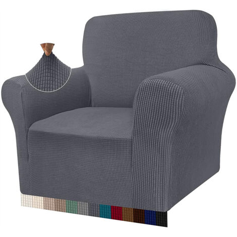 Housse de canapé extensible haute résistance, jeté de canapé moderne, housse de canapé élastique jacquard pour salon, protection pour chiens et animaux de compagnie (1 place, gris)