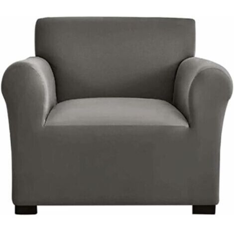 Housse de Canapé Extensible Housse Canapé 1/2/3 Places, Protecteur Canapé avec Accoudoirs, Housse de Fauteuil avec Bâtonnets de Mousse Antidérapante (1 Place, Gris)