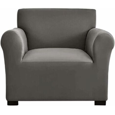 Housse de Canapé Extensible Housse Canapé 1/2/3 Places, Protecteur Canapé avec Accoudoirs, Housse de Fauteuil avec Bâtonnets de Mousse Antidérapante (1 Place, Gris)