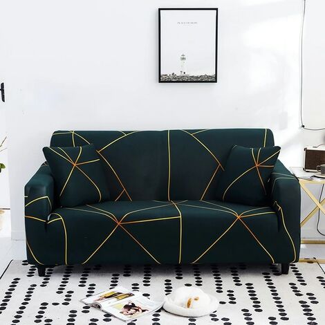 Housse de canapé extensible Housse extensible pour canapé et fauteuil pour salon 4- Seat 235- 300cm