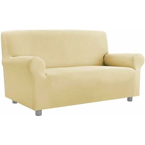 Housse de Canapé Extensible Universelle Avec Armchair Accoudoirs Save Sofa Beige - 2 Places