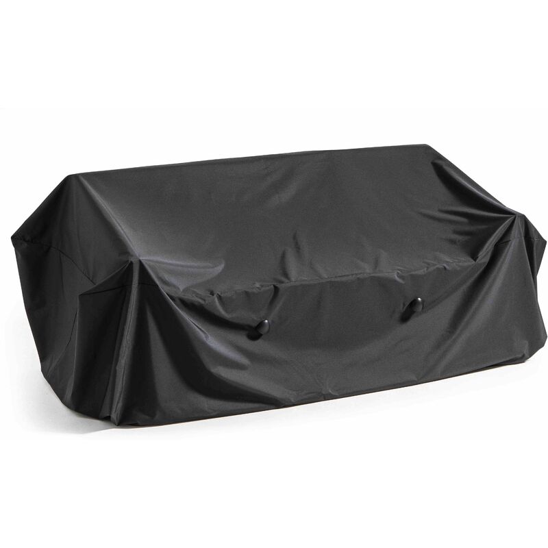 Oviala - Housse de canapé extérieur 3 personnes polyester noire - Noir