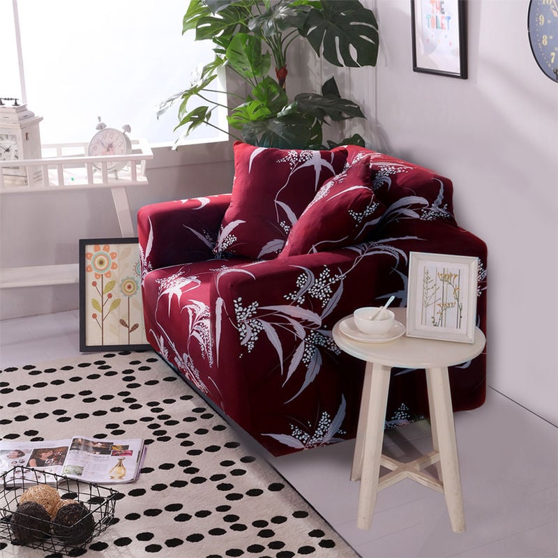 Sofa Taie Accoudoirs Canape Ptotector Extensible Cover Tout Compris Intercalaire Canape, Rouge, 0.9*1.4M