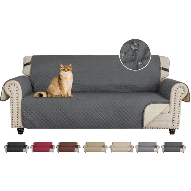 Tigrezy - Housse de canapé imperméable à l'eau, Housse de canapé réversible 3 Places, Protecteur de Meubles pour Chiens pour Enfants dans Le Salon (3