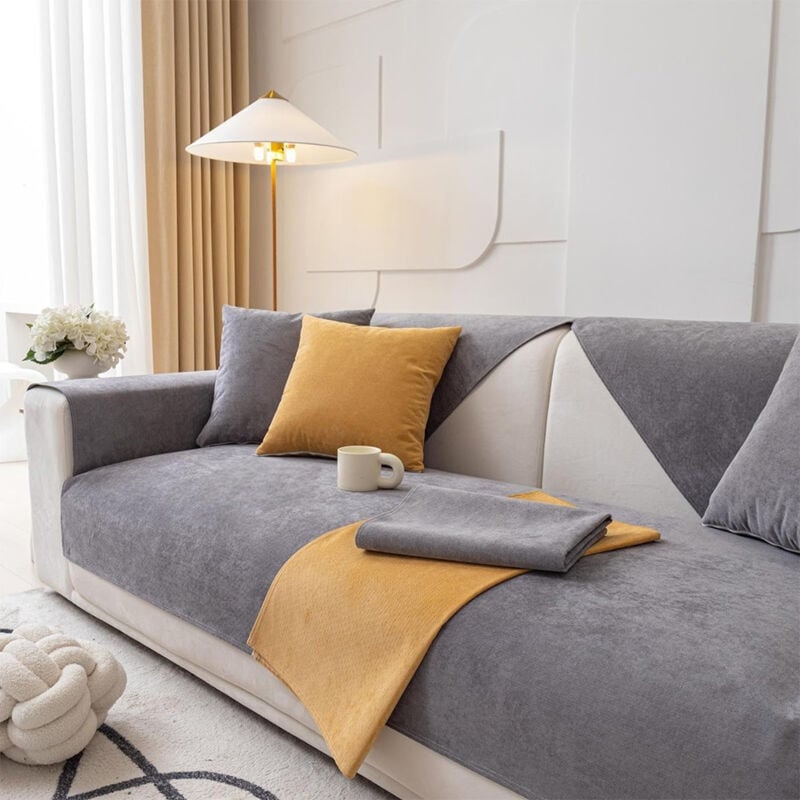 Sinbinta - Housse de canapé 1/2/3/4 Places, Protège Canapé Antidérapant Housse canapé Imperméable pour Domestiques Animaux Enfants - Gris foncé