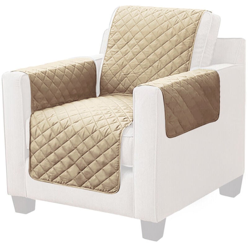 Emmevi Mv S.p.a. - Housse de canapé Matelassée Douce Protégez Save Sofa Fauteuil Couleur unie Beige - 1 Place