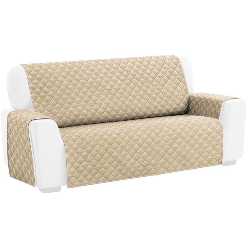Emmevi Mv S.p.a. - Housse de canapé Matelassée Douce Protégez Save Sofa Fauteuil Couleur unie Beige - 3 Places