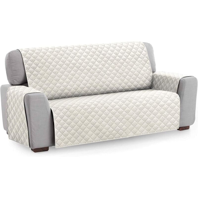 Emmevi Mv S.p.a. - Housse de canapé Matelassée Douce Protégez Save Sofa Fauteuil Couleur unie Crème - 4 Places