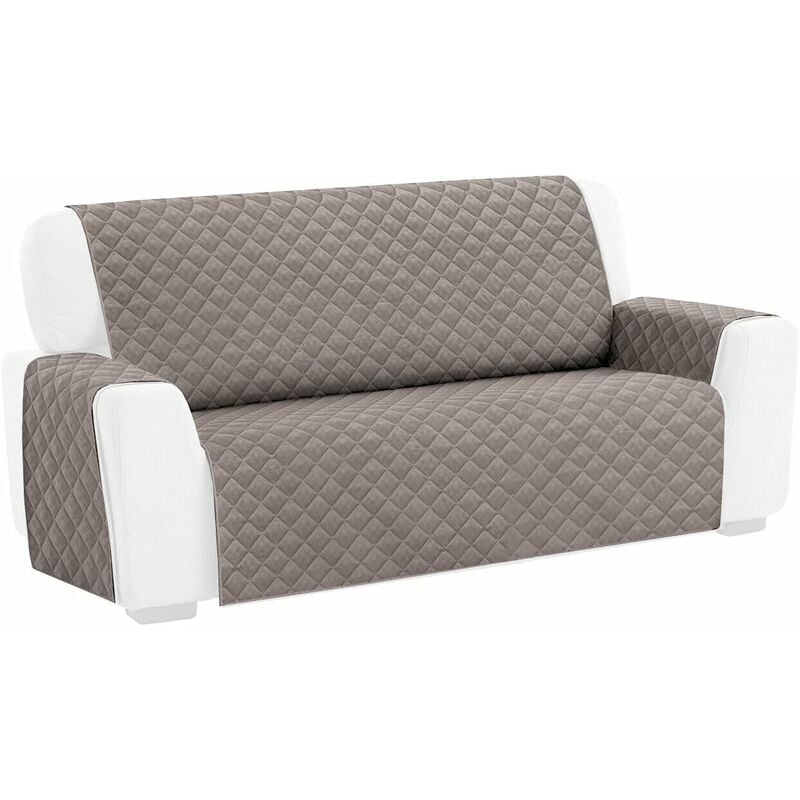 Emmevi Mv S.p.a. - Housse de canapé Matelassée Douce Protégez Save Sofa Fauteuil Couleur unie Gris - 2 Places
