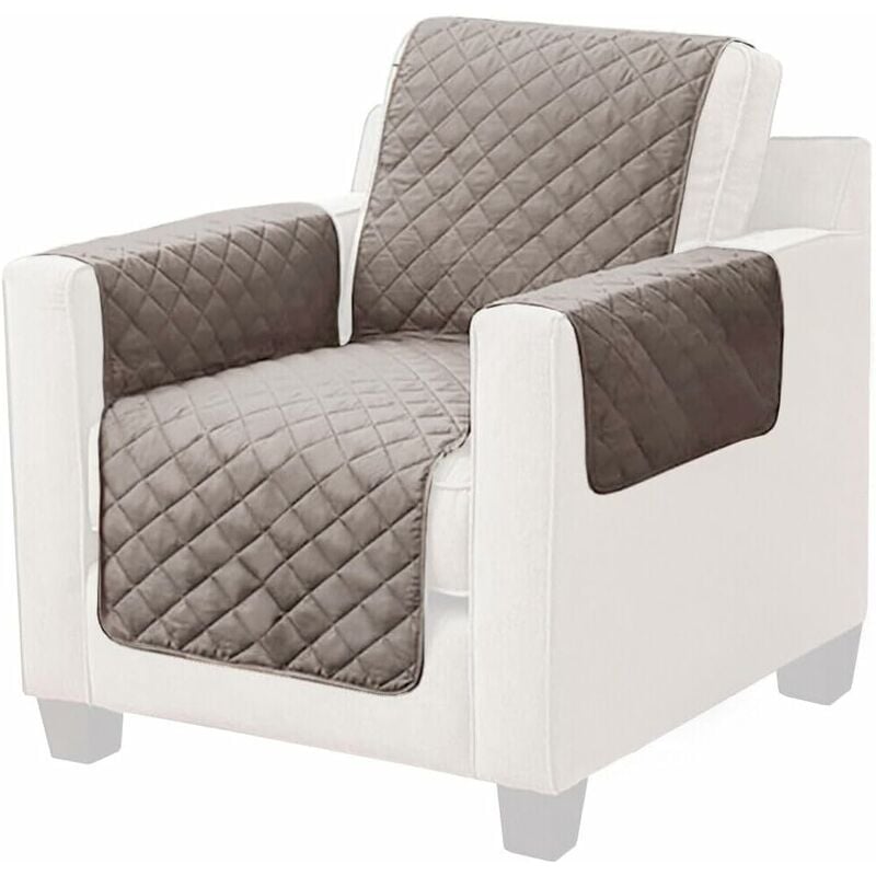 Emmevi Mv S.p.a. - Housse de canapé Matelassée Douce Protégez Save Sofa Fauteuil Couleur unie Gris - 1 Place