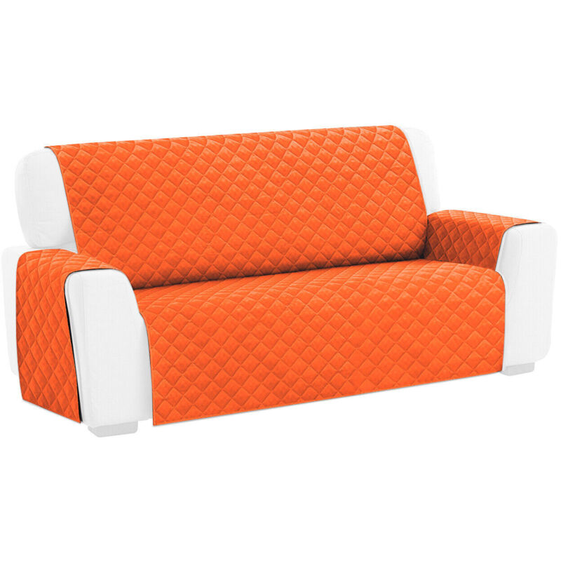 Emmevi Mv S.p.a. - Housse de canapé Matelassée Douce Protégez Save Sofa Fauteuil Couleur unie Orange - 4 Places