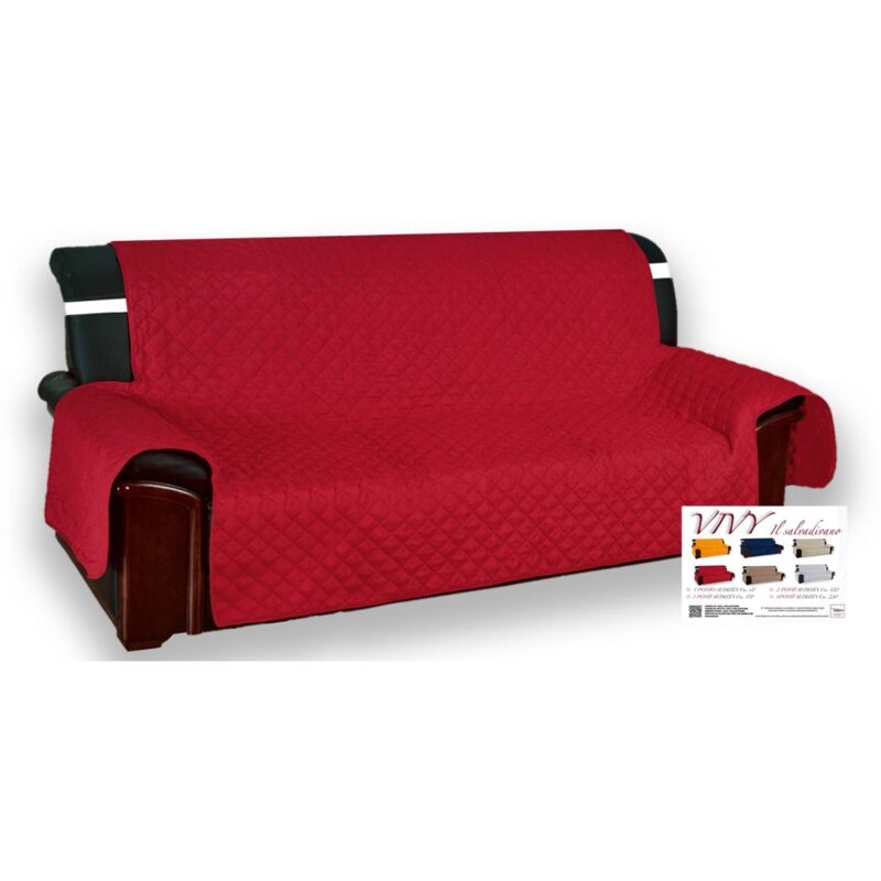 Housse de canapé matelassée Vivy Bordeaux Rouge - Protecteur de canapé avec accoudoirs - Polyester lavable, antidérapant 1 PLACE, siège cm. 60 Housse de canapé matelassée Vivy Bordeaux Rouge - Protecteur de canapé avec accoudoirs - Polyester lavable, antidérapant 1 PLACE, siège cm. 60