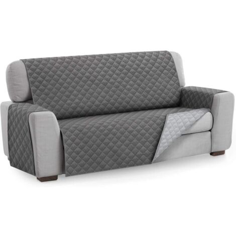 Housse de Canapé Protecteur, Taille 3 Places. Housse Matelasse Réversible. Couleur Grey