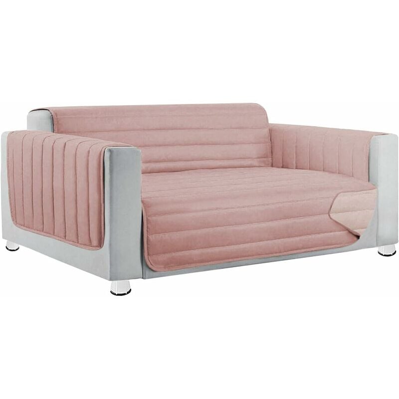Emmevi Mv S.p.a. - Housse de Canapé Rembourré Double Face Matelassé Couverture de Sofa Doux Élégant Rose - 2 Places