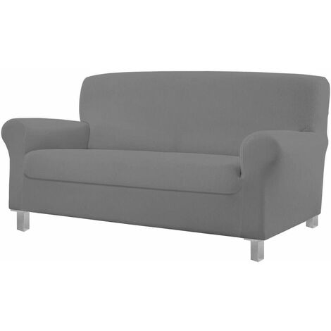 Housse de canapé Résistant aux taches Élastiqué Imperméable Protégez Sofa De couleur unie Gris - 2 Places