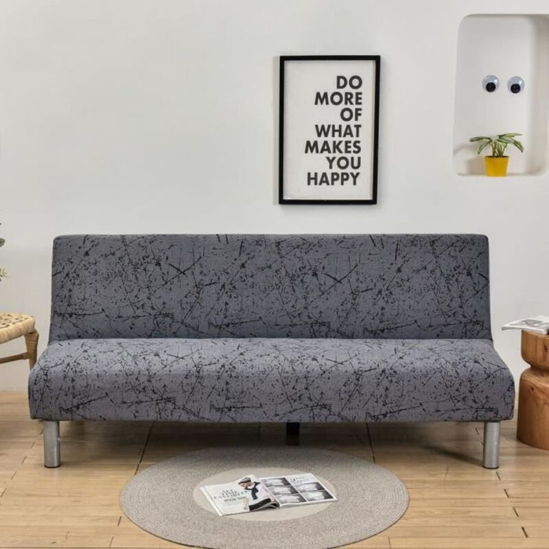 Housse de Canapé sans Accoudoir, 3 Places Housse de Canapé Clic Clac Extensible Universel Lavable Couverture de Canapé ,B
