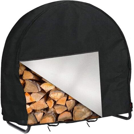 Housse de Cercle à Bois de Chauffage & Housse de Support à Bois de Chauffage : Housse Extérieure 210D Imperméable et Antivent pour Rangement de Bois de Chauffage Extérieur (Forme Ronde 122 61 124 cm