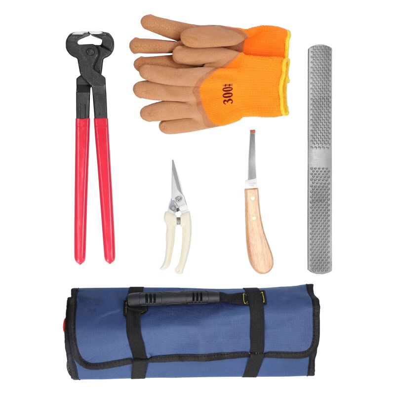 Lot de 6 pinces à sabots pour chevaux, limes à ferrer, manche râpe, outil de coupe-sabots, accessoire de soins pour chevaux