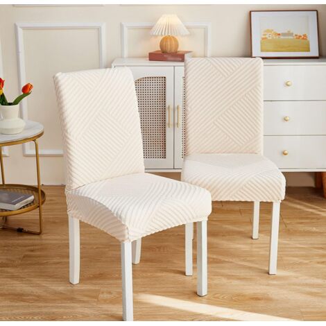 HOUSSE DE CHAISE À RAYURES JACQUARD ÉCRU [10-Z2-EC]
