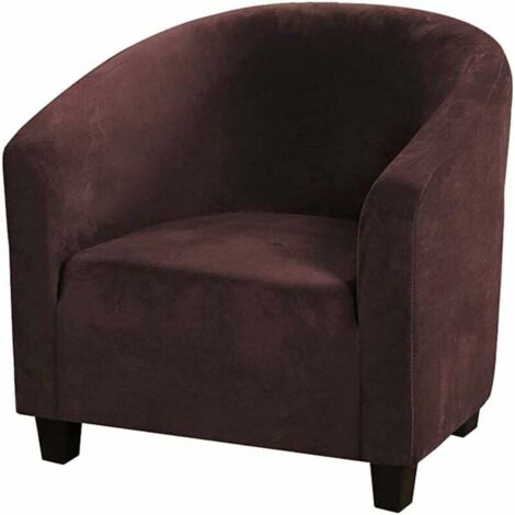Housse De Chaise Club,Housses De Chaise De Baignoire en Velours Extensible Housses De Canapé Souples pour Fauteuil Protecteur De Meubles (Café, Velours)