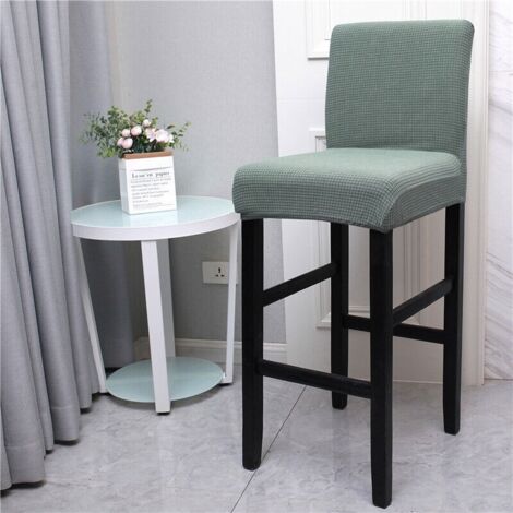 Housse de Chaise de Bar Extensible, Housse de Chaise de Salle à Manger de Bar Lavable Universel, Housses De Tabouret De Bar avec Dossier, Revêtement de Chaise Moderne(Matcha vert,Lot de 4)