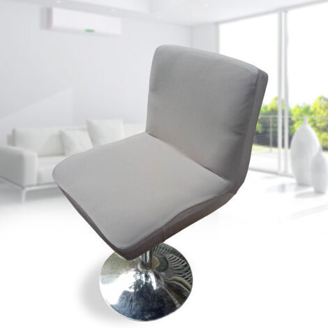 Housse de chaise de bar pivotante avec dossier élastique, gris clair
