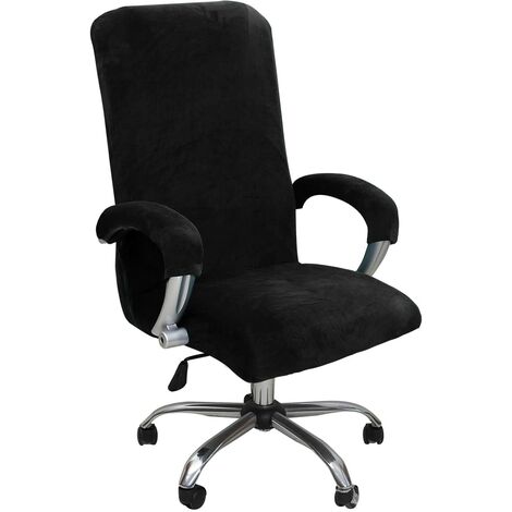 Housses D'Accoudoirs Pour Chaise - Lot De 2 - Tissu Synthétique Noir Élastique - Environ 45x10 Cm - Confort Bureau & Jeu