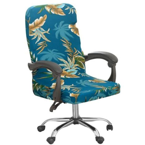 Housse de Chaise de Bureau Extensible  Housse de Fauteuil Rotatif Amovible Universel Housses de Chaise Moderne Housse Siege Bureau Lavable Couverture de Chaise pour Bureau Gaming,（L）