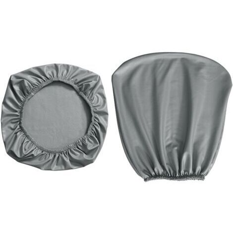Housse de chaise de bureau gris clair - Housse lavable - Convient pour la plupart des chaises de bureau de 38 à 48 cm (housse de dossier et housse de coussin d'assise)