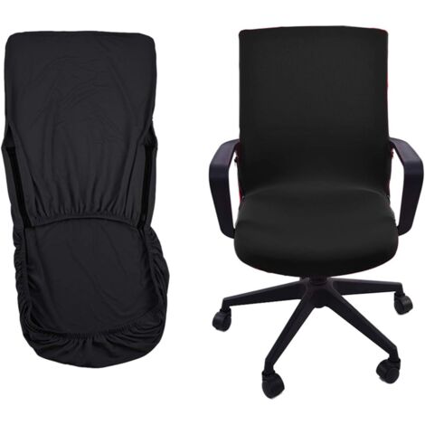 Housse de chaise de bureau Housse de chaise pivotante Housse de fauteuil moderne Ensemble de housses de chaise lavables élastiques (L)