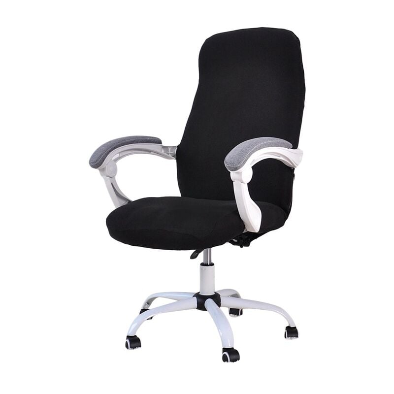 Linghhang - Housse de chaise de bureau M-Noir Housse de chaise d'ordinateur en jacquard gris imperméable et extensible (pour fauteuil) - black