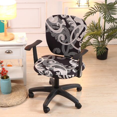 Housse de chaise de bureau universelle lavable et pivotante, style 3
