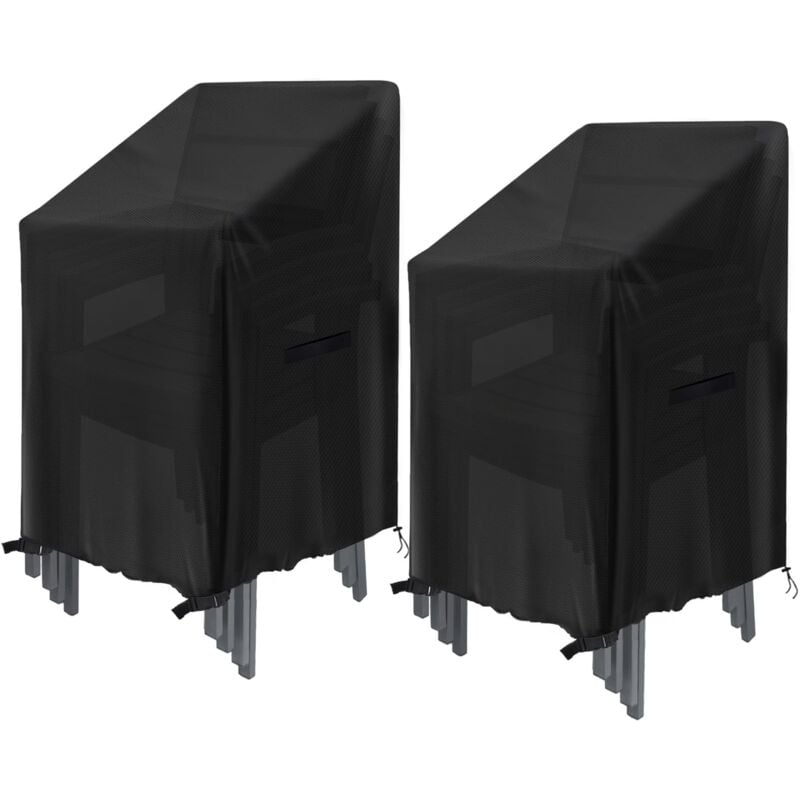 Housse de Chaise de Jardin 2 Pièces, empilables 75x75x120cm, imperméable Tissu Oxford Housse Chaise Extérieur