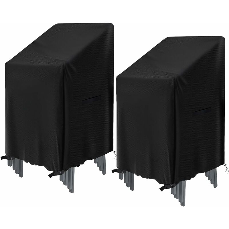 Housse de Chaise de Jardin 2 Pièces, Housse de Protection pour chaises empilables 75x75x120cm, imperméable Tissu Oxford Housse Chaise Extérie