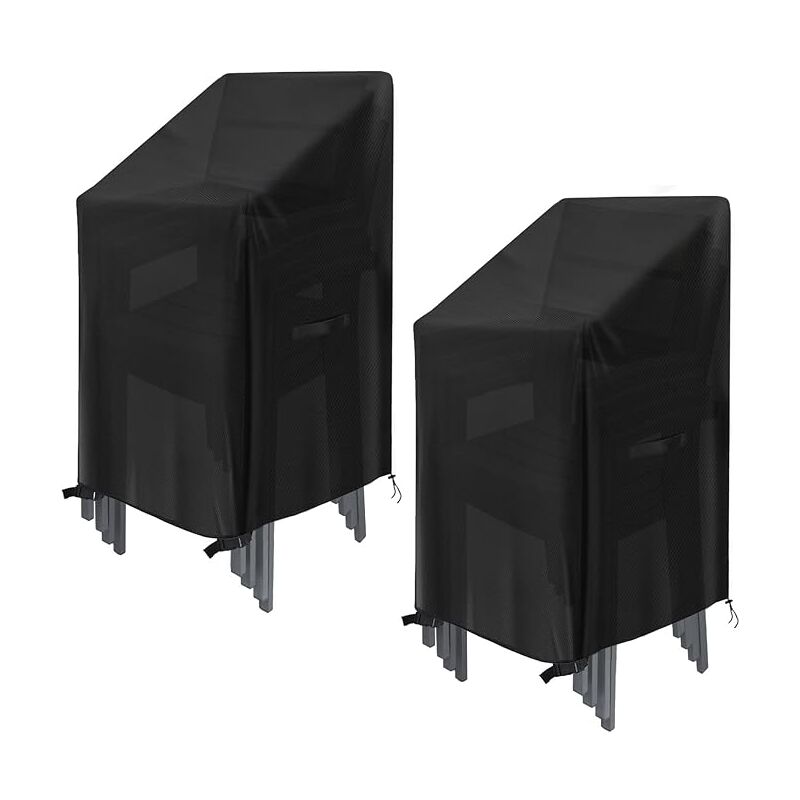 Housse de chaise de jardin 2pcs, housse de meuble en tissu Oxford 210D imperméable à l'eau avec boucle sac à dentelle housse de chaise d'extérieur