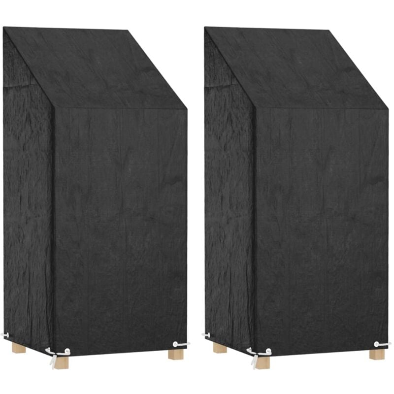 Housses de chaise de jardin 2 pcs 8 œillets 65x65x110/150 cm pe