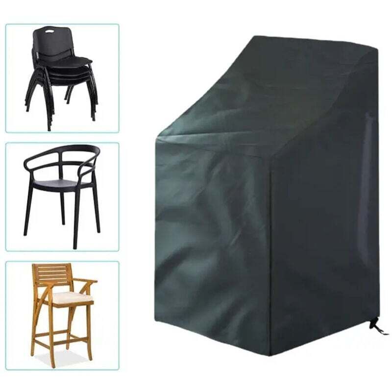 Housse de Chaise de Jardin, Housse de Protection Contre la poussière en Tissu Oxford , Housse de Chaise empilable 65x65x120/70 cm, pour chaises