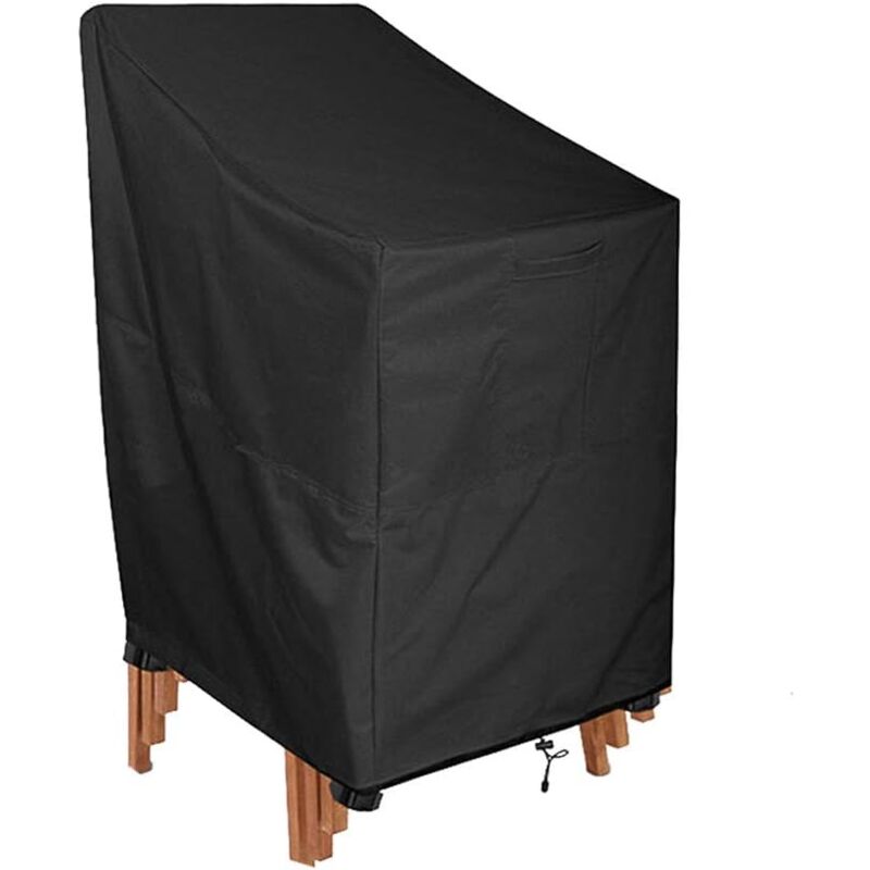 Housse de chaise de jardin, imperméable, protection uv, coupe-vent, housse de chaise longue pour chaises empilables, protection de meubles de jardin
