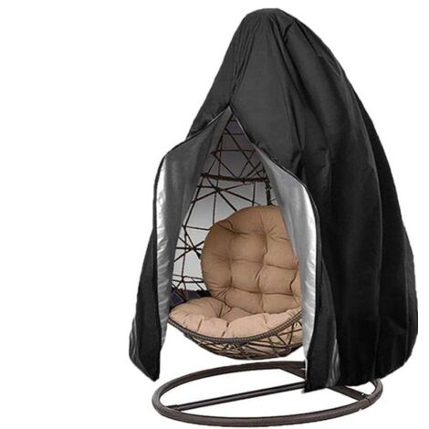 housse de chaise de jardin-noir-Approprié190115Le panier suspendu est muni d'une fermeture éclair - en tissu Oxford imperméable