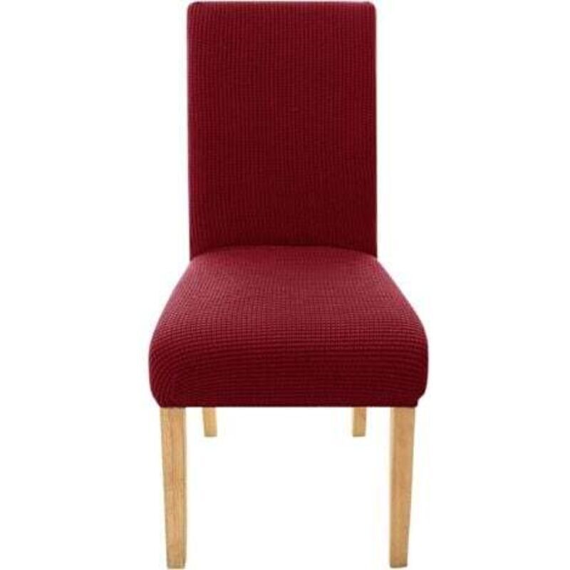 Housse de chaise de mariage en jacquard extensible, lavable, bon marché, pour salle à manger, intérieur, rouge