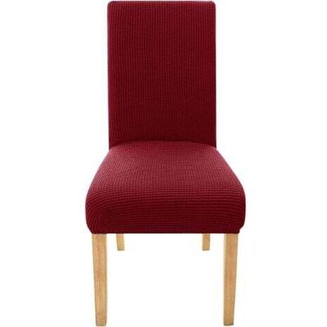 Housse de chaise de mariage en jacquard extensible, lavable, bon marché, pour salle à manger, intérieur, rouge