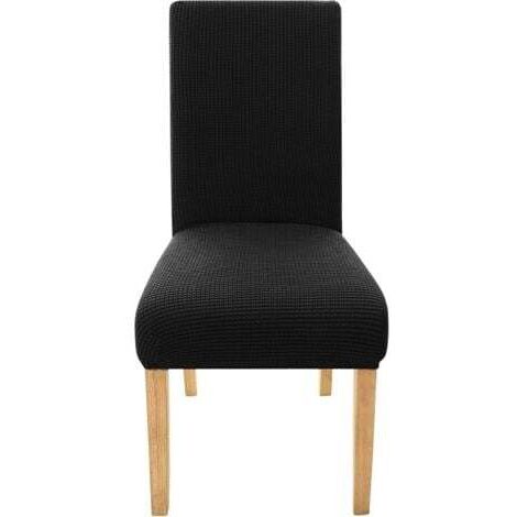 Housse de chaise de mariage en jacquard extensible, lavable en intérieur, bon marché, noire, pour salle à manger