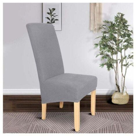 Housse de chaise de salle à manger 2 pièces XL, housse de chaise de salle à manger amovible et lavable Meal Bomb (gris clair)