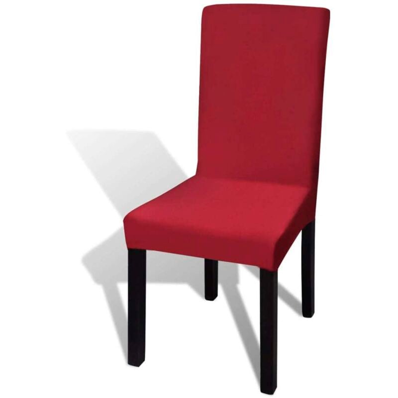 Vidaxl - Housses de chaise élastiques droites 6 pcs Bordeaux